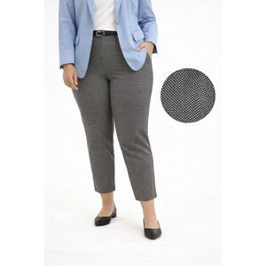 Lane Bryant Madison Ankle Pants 18W Black White Geometric Preppy Dark Academia
